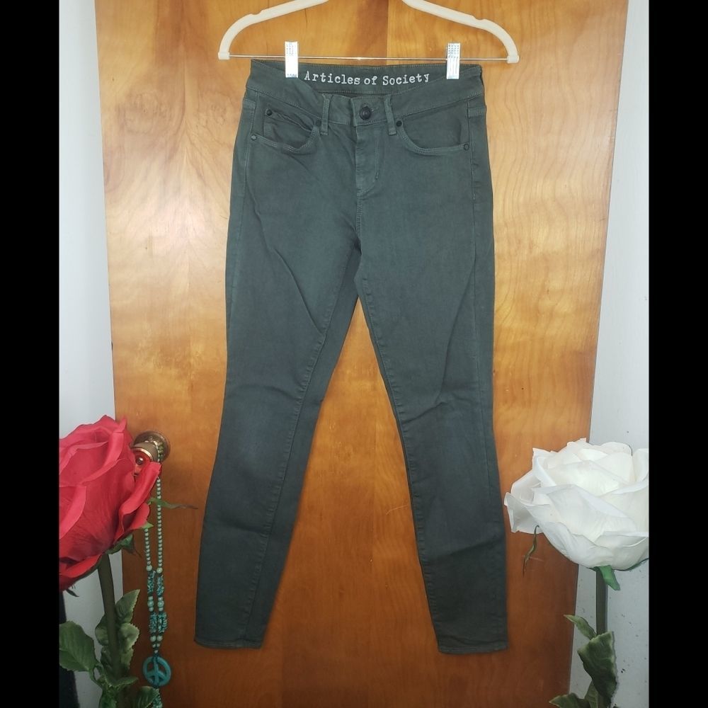 Articles of Society Sarah Olive Green/Grey Jeans